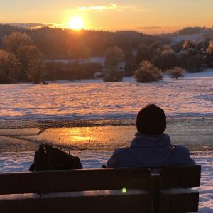 Sonnenuntergang im Taunus während des 2. Lockdowns 2021