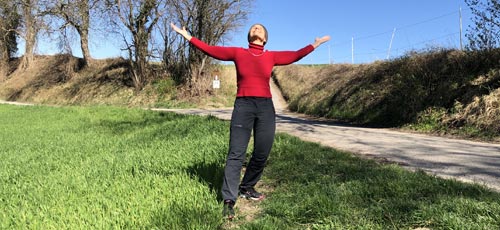 Stephanie bei der Himmel und Erde Übung